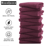 Microfiber Facial Cloths Fast Drying Washcloth 12 pack - Premium Soft Makeup Remover Cloths - Burgundy