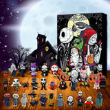 Halloween Advent Calendar 2024, Contains 24 Gifts, Halloween Countdown Calendar with Scary Halloween Doll Collectible Horror Movie Figures Gift for Kid, New Halloween Christmas Countdown Calendar (Style A)