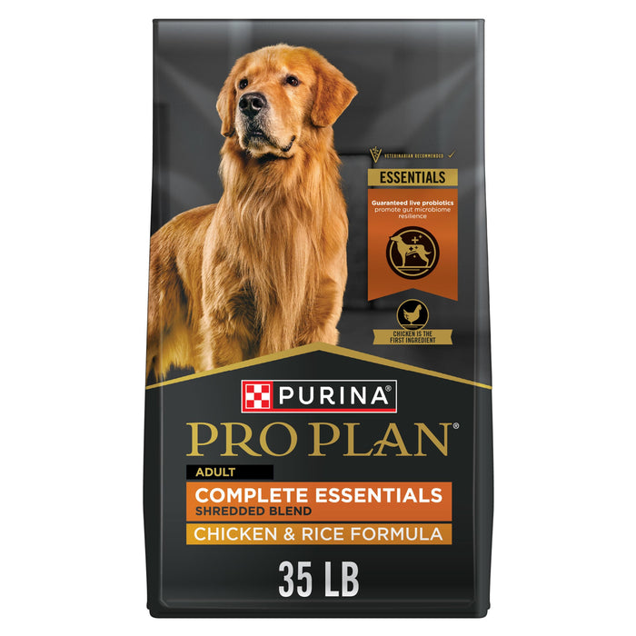 Purina Pro Plan Complete Essentials Chicken & Rice Dry Dog Food, 35 lb Bag