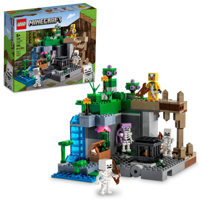 LEGO Minecraft The Skeleton Dungeon Building Toy Set, Halloween Minecraft Toy for Boys and Girls Ages 8 and Up, Toy for Kids with Mobs, Figures and 3 Buildable Biomes, 21189