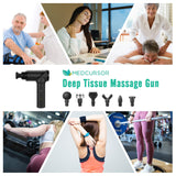 Medcursor Massage Gun, High Intensity Brushless Motor, Muscle Massage Gun Deep Tissue for Athletes with 6 Massage Heads, Electric Percussion Massager for Any Pain Relief, Black