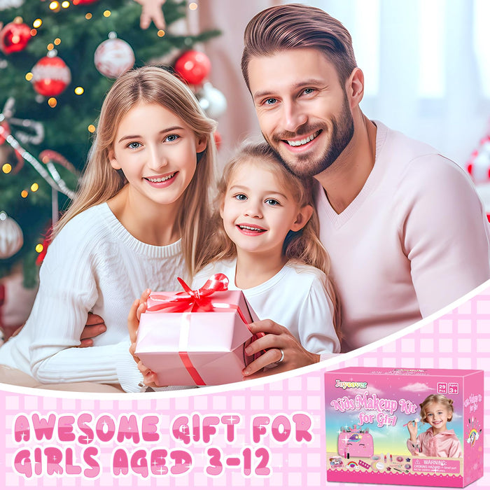 Kids Makeup Kit for Girl, Washable Kids Makeup Set for Girls 5-8, Real Cosmetic Set Pretend Play Makeup for Toddler Girl Toys Christmas & Birthday Gift for Girls 3 4 5 6 7 8 9, Teen