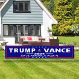 Trump Vance 2024 Banner,Donald Trump Vance 2024 Flag Large Banner Outdoor Decorations Trump Vance 2024 Save America Again Flag Banner Garden Banner Sign Yard Advertising Outdoor & Indoor Hanging Decor 98" x 18"