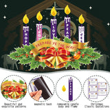 Copkim 16 Pcs Advent Wreath Candle Magnet Christmas Magnetic for Refrigerator Decor Love Hope Peace Joy Jesus Religious Magnets for Christmas Decorations