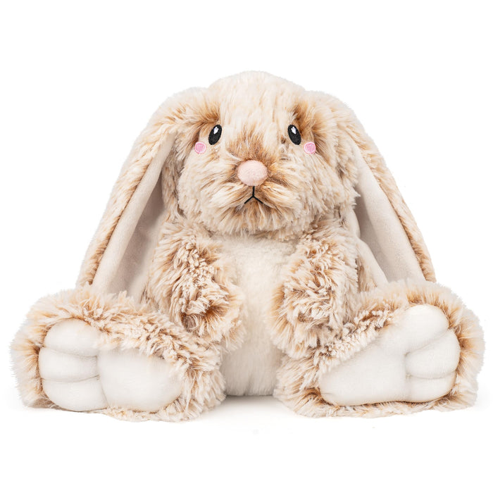 Bunny Microwavable & Weighted Stuffed Animals - 1.5 Lbs Unscented Heating Pad for Period Cramps Pain Relief and Anxiety, Cute Bunny Plush Toys Gifts for Women Girls Adults and Kids by Happy Fuel