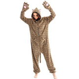 Unisex Adult Cheetah Onesie Animal Costume for Halloween One Piece Costume Cosplay Women Men Make up Party Homewear, XL