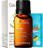 Gya Labs Myrrh Essential Oil Organic for Skin - 100% Natural Myrrh Essential Oils Organic for Diffuser - Organic Myrrh Essential Oil for Hair, Candle Making & Massage (0.34 fl oz)