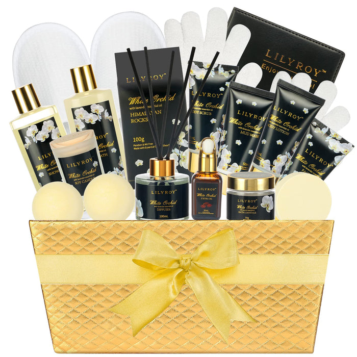 LILY ROY Mothers Day 18Pcs Gifts Set Spa Gifts for Women Spa Gift Baskets Set for Women Men Fathers Day Bath Spa Gift Basket Bath and Body Bath Spa Gift Set For Women Christmas Birthday Gifts for Mom