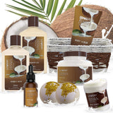 Bath and Body Gift Basket For Women and Men – 9 Piece Set of Vanilla Coconut Home Spa Set, Includes Fragrant Lotions, Extra Large Bath Bombs, Coconut Oil, Luxurious Bath Towel & More