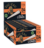 ZIG-ZAG Ultra Thin Pre Rolled Paper Cones 1 1/4 Size - 24 Count | Organic, Chemical-Free Rolling Papers for a Slow Burn and Smooth Experience - Convenient and Precise for Rolling