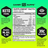 Gamer Supps, GG Energy Lemonade (100 Servings) - Keto Friendly Gaming Energy and Nootropic Blend, Sugar Free + Organic Caffeine + Vitamins + Immune Support, Powder Energy Drink