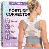 VICORRECT Posture Corrector for Women - Upper Back Brace Adjustable & Breathable for Posture Correction: Neck Shoulder & Upper Back Pain Relief (Small)