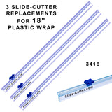 3418, Slide Cutter, Replacements, for 18” Foodservice Plastic Wrap Film - 3 Pack