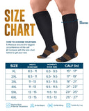 Doctor's Select Copper Plus Size Compression Socks Wide Calf - Up to 6XL | Black Wide Compression Socks for Women & Men | Copper Socks for Swelling, Varicose Veins | Extra Wide Calf Compression Socks