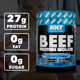 NXT Beef Protein Isolate 540g - High Protein Powder in Natural Amino Acids - Paleo, Keto Friendly - Dairy and Gluten Free | 540g (Blue Raspberry)