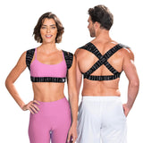 BackEmbrace Posture Corrector for Women and Men - Made in USA - Slim and Adjustable Shoulder Brace - Back Brace for Back Pain Relief - Black Drizzle XL