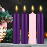 Mega Candles 4 pcs Unscented Advent Dome Top Pillar Candles, Hand Poured Wax Candles 2 Inch x 9 Inch, Holidays, Church, Decorations, Devotional, Celebration, Party & More