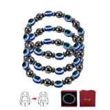 3pcs Adjustable Lymphatic Drainage Magnetic Black Cholite Weighted Bracelet,Weight Loss Bracelets Womens,Hematite Magnetic Therapy Bracelet For Women And Men,Eliminates Swelling Weight-Loss