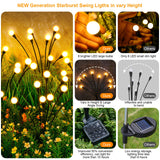 ASMAD Solar Garden Lights, 6 Pack 48 LEDs Solar Outdoor Lights, Christmas Decorations Lights, Solar Christmas Lights, Firefly Lights for Patio Pathway Outdoor Decor, Big Bulb Solar Swaying Light