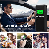 Breathalyzer,Upgrade Professional-Grade Accuracy Alcohol Tester with Digital Blue LCD Display for Home or Party Use with 10 Mouthpieces