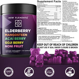 Antioxidant SuperStars - Elderberry Gummies with Mangosteen | Acai Berry | Goji Berry | Noni Fruit | Black Sambucus Elderberry Gummies For Kids and Adults | Immune Support | Vegan | Non-GMO