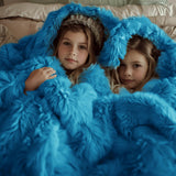 Bedsure Soft Bright Blue Twin Blanket for Bed, Fluffy Fuzzy Blankets Twin Size for Couch, Sofa, Cozy Plush Sherpa Fleece Faux Fur Blanket, Thick Warm Christmas Blanket Gifts for Women, Men, 60x80