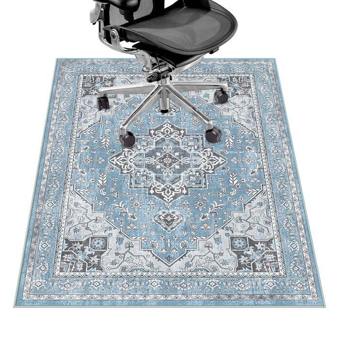 Office Chair Mat for Hardwood Floor & Tile Floor,36"X 48" Heavy Duty Desk Chair Mat for Hard Floors, Under Desk Rug for Rolling Computer Chair,Anti Slip,Low Pile Carpet Floor Protector-Blue