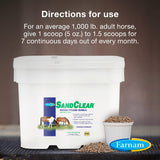 Farnam Sand Clear for Horses Natural Psyllium Crumbles, Veterinarian recommended to support the removal of sand & dirt from the ventral colon, 50 lbs., 160 scoops