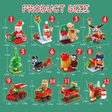 ZYLEGEN Christmas Party Favors Building Blocks Set Gift, Christmas Toys Mini Cute Bricks Advent Calendar Goodie Bags Fillers Classroom Prizes for Kids Boys or Girls 6-12(12Pack)