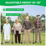 COVACURE Walking Cane for Men & Women -[Seniors Friendly]- Foldable, Adjustable Walking Canes with Heavy Duty Pivot Large Base, Aluminum Alloy Walking Stick with Carry Bag for Seniors & Adults