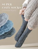 TEHOOK Fuzzy Socks Winter Thick Warm Cozy Fluffy Soft Slipper Socks Socks Christmas Stocking Stuffers Gifts Size 6-10