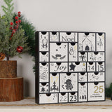 Juegoal Black Advent Calendar, 11.8 Inch Christmas Wooden Advent Calendar with 25 Large Drawers, Christmas Countdown Calendar 2024, Premium Wood Hand Painted Refillable Advent Cute Holiday Decoration