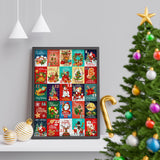 PICKFORU Advent Calendar 2024 Christmas Jigsaw Puzzles 1000 Pieces, 25 Boxes of Christmas Countdown Calendar Puzzles for Adults, Funny Holiday Puzzles for Kids as Christmas Decor