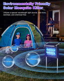 Solar Bug Zapper Outdoor, Waterproof Mosquito Zapper Outdoor Solar Powered, 4500V Electric Bug Zapper Indoor w/Smart Light Sensor, Mosquito Trap Fly Zapper for Patio Kitchen Garage Backyard RVing