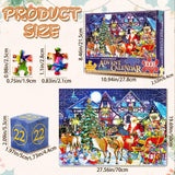 Christmas Advent Calendar Puzzle 2024 24 Days of Countdown Jigsaw Puzzle Calendar -1008Pcs Family Game Deer Puzzles for Christmas Gift Toys Teens