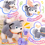 Tagitary Plush Toy Electronic Dog Toys for Kids,Interactive Pet Puppy Walking,Barking and Tail Wagging,Fake Dog Toy with Leash,Easter Christmas Birthday Gift for Toddlers Kids