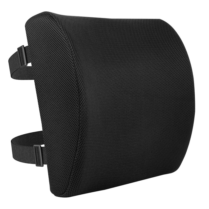 Amazon Basics Rectangular Comfortable Back Support Cushion for Office Chairs, Memory Foam, Black