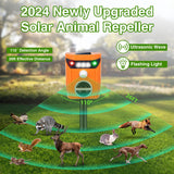 2024 Upgraded Ultrasonic Animal Repellent,Cat Repellent Outdoor Solar Animal Repeller with Motion Sensor Flashing Light Bird Repellent Deer Repellent Raccoon Repellent Skunk Repellent Coyote Deterrent