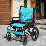 monicare Wheel Chair for Adults with Swing-Away Footrest and Loop-Lock Handbrakes 17.5 inch Seat Wheel Chair 15" Rear Wheel Lightweight Ultralight Transport Chair for Travel Compact Storage, 250 lbs