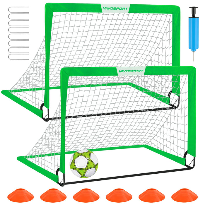 Kids Soccer Goals for Backyard Set - 2 of 4' x 3' Portable Soccer Goal Training Equipment, Soccer Net with Soccer Ball, Christmas Soccer Gifts for Kids and Youth Games, Sports, Outdoor Play