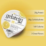 ProSource Gelatein Plus Lemon: 20 grams of protein. Ideal for clear liquid diets, swallowing difficulties, dialysis and oncology. Great pre or post-workout snack. (12 pack) …