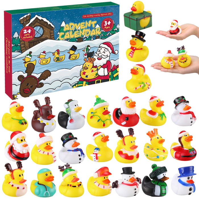 Advent Calendar 2024,24 Days of Christmas Rubber Duck Set, Fun Toys For Boys, Girls, Kids And Toddlers, Christmas Party Gifts