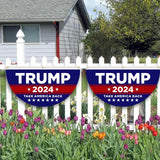 Lifesmells 2 Pcs Trump 2024 Half Fan Flags Trump Take America Back Half Fan Bunting Flags Voted for Trump Semi-Circular Flags With Brass Grommets Decoration for Outdoor Fence Decorations