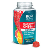 Kori Krill Oil Omega-3 Gummies for Adults | Supports Heart, Brain, Joint, Eye, Skin, Immune Health | Omega-3 Supplements with Superior Absorption vs Fish Oil | 120 Ct, Pack of 2