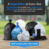 Reli. SuperValue 65 Gallon Trash Bags | 120 Count | Made in USA | Heavy Duty | Bulk | Black Multi-Use Garbage Bags