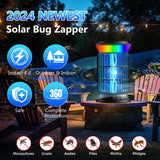 Solar Bug Zapper Outdoor, 4200V Effective Mosquito Zapper, Cordless Bug Zapper Outdoor, 4000mAH Rechargeable Fly Zapper, 4 Modes Insect Zapper for Patio, Porch, Kitchen, Bedroom