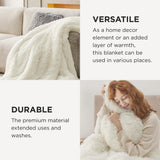 Bedsure Soft Cream Throw Blanket for Couch, Fluffy Fuzzy Blankets & Throws for Bed, Sofa, Cozy Plush Sherpa Fleece Faux Fur Blanket, Thick Warm Christmas Blanket Gifts for Women, Men, 50x60