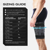 Always Ready, Thigh Compression Support Sleeve (2 Per Pack) with Hot & Cold Gel Pack for Hamstring & Quadricep Muscle Strains & Injury, Men & Women, Two Adjustable Compression Straps, Non-Slip (XXL)