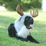 Funny Moose Costumes for Dog, Cute Furry Pet Wig for Halloween Christmas, Pet Clothing Accessories (Moose, Size L)