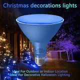 Gonhom 2 Pack PAR38 Blue Led Light Bulbs, Dimmable, 20W, E26 Base, Outdoor Indoor, Christmas Lighting, 1800 LM, Long Lifespan